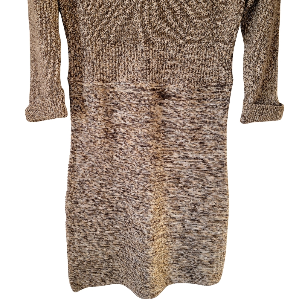 Maggy London Marled Knit Sweater Dress Cuffed Sleeves Merino Wool Blend NWOT - Picture 3 of 13
